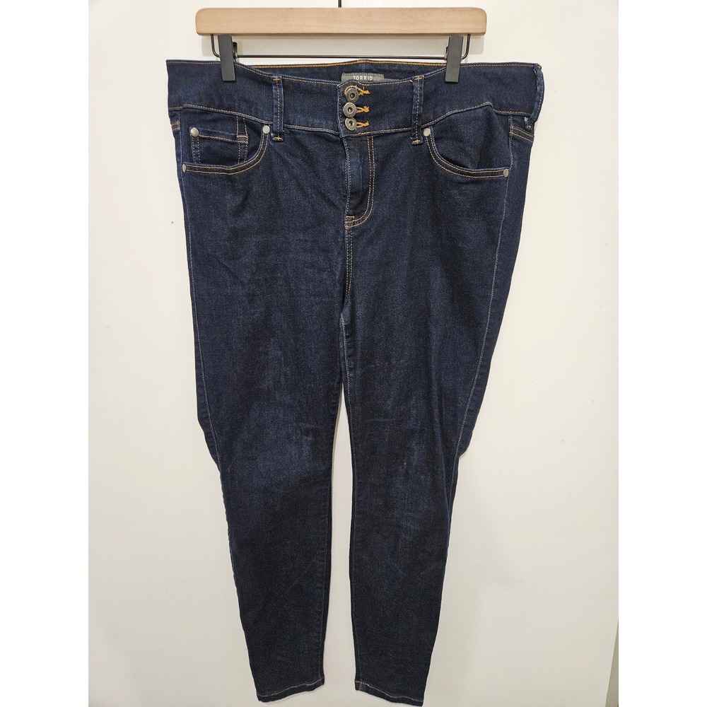 Torrid Super Soft Jeggings Dark Wash Skinny‎ Jeans 16R Indigo High Rise Triple